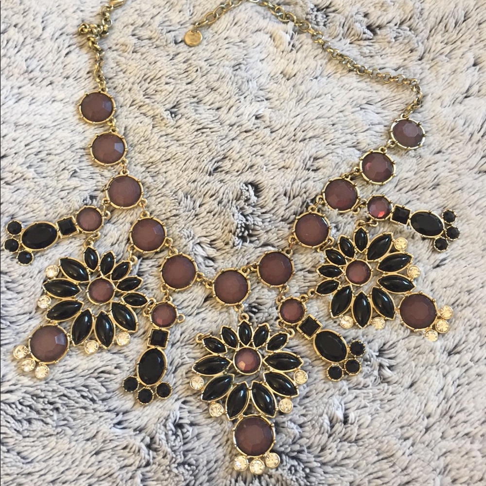 gold and black statement necklace